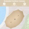 15 ft Large Patio Umbrella with Solar Lights Double-Sided Outdoor Rectangle Market Umbrellas with 36 LED Lights/Base Included/Easy Crank for Patio...