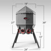 80lb Poultry Feeder, Adjustable Height, UV Stable, Weather Resistant, 8 Ports, Made in USA