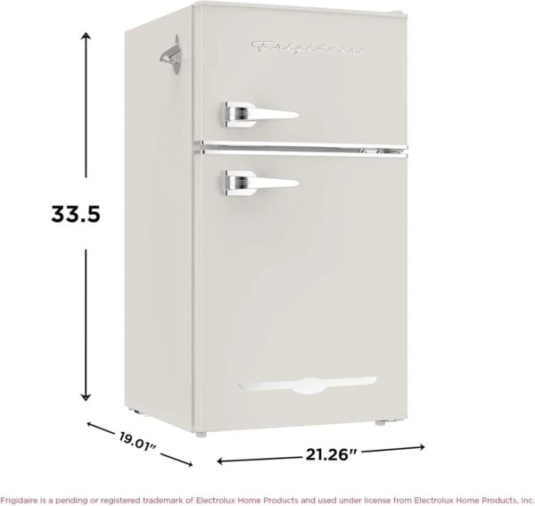 Frigidaire Retro Mini Fridge with Freezer & Side Bottle Opener-Small 2 Door Refrigerator for Office Bar or College Dorm Room-3.1 Cu Ft 19 "D x...