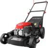 21" Steel Deck Gas Lawn Mower, Heavy-Duty 3-in-1 Push Mower, 144cc 4-Stroke Engine, 6-Position Height Adjustment, Large 1.4 Bushel Grass Catcher,...