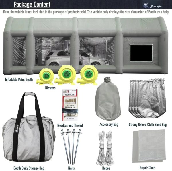 30x20x13Ft Inflatable Paint Booth with Blowers & Air Filter System Professional Spray Tent