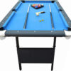 6 Ft Portable Pool Table, Adults Folding Billiards Tables for Game Room with Easy Foldable Storage, Includes Full Set of Billiard Balls, Cues,...