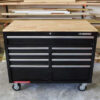 46-in W x 24.5-in D 9-Drawer Mobile Workbench with Hardwood Top and Power Station Gloss Black