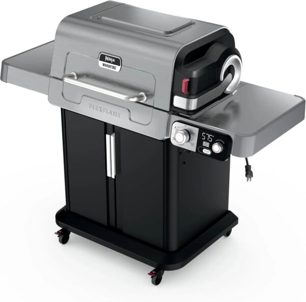 Ninja FlexFlame, Grill and Smoker, Electric and Propane Grill, Roaster, BBQ Grill, 5-in-1 Cooking System, 3 Burner, Digital Control, Outdoor...
