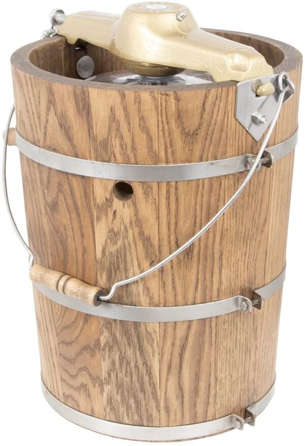 6 qt Ice Cream Maker Classic Wooden Tub Hand Crank