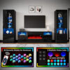 Amerlife Fireplace TV Stand with 36" Electric Fireplace, LED Light Entertainment Center