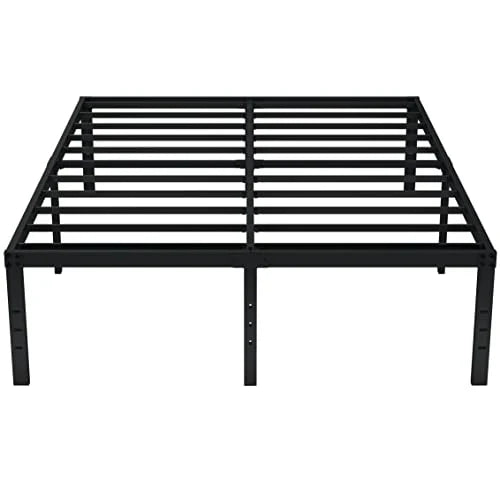 EMODA Queen Bed Frame No Box Spring Needed 18 Inch Heavy Duty Metal Tall Platform Bed Frame