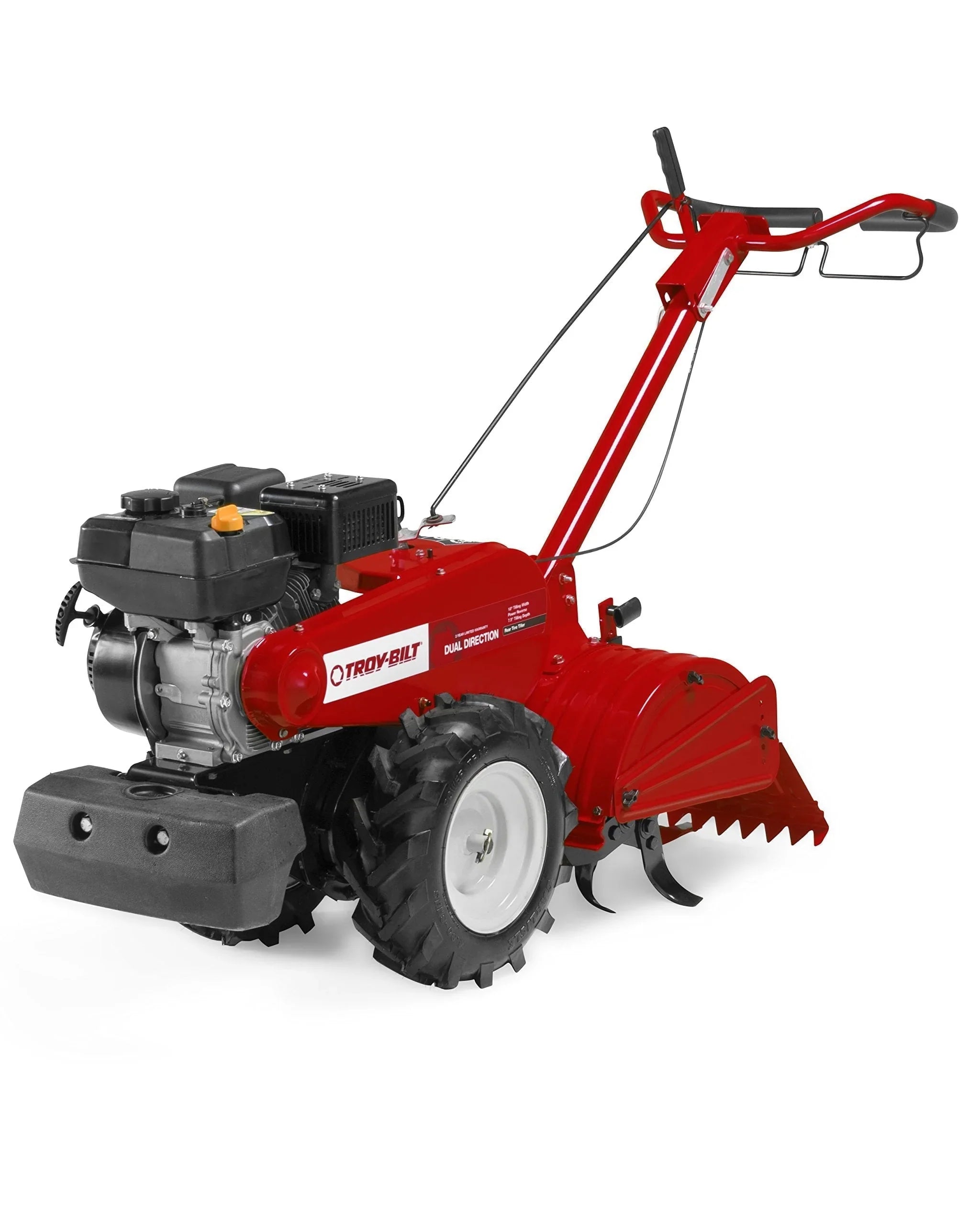 b999f9ef758240b76206dfebf0cec8eb96e4ad8b6becb86b75a446e24ee00949 208 cc Gas OHV Engine Rear-Tine Tiller with Forward-Rotating and Counter-Rotating Tilling Options