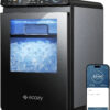 Nugget Ice Maker Countertop, Smart Pebble Ice Machine with APP Control, 44 lbs/24H Soft Pellet Chewable Ice with Self-Cleaning, Stainless Steel
