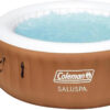 Coleman SaluSpa Miami AirJet 2 to 4 Person Round Inflatable Hot Tub Portable Outdoor Spa with 120 Soothing AirJets and Insulated Cover, Black