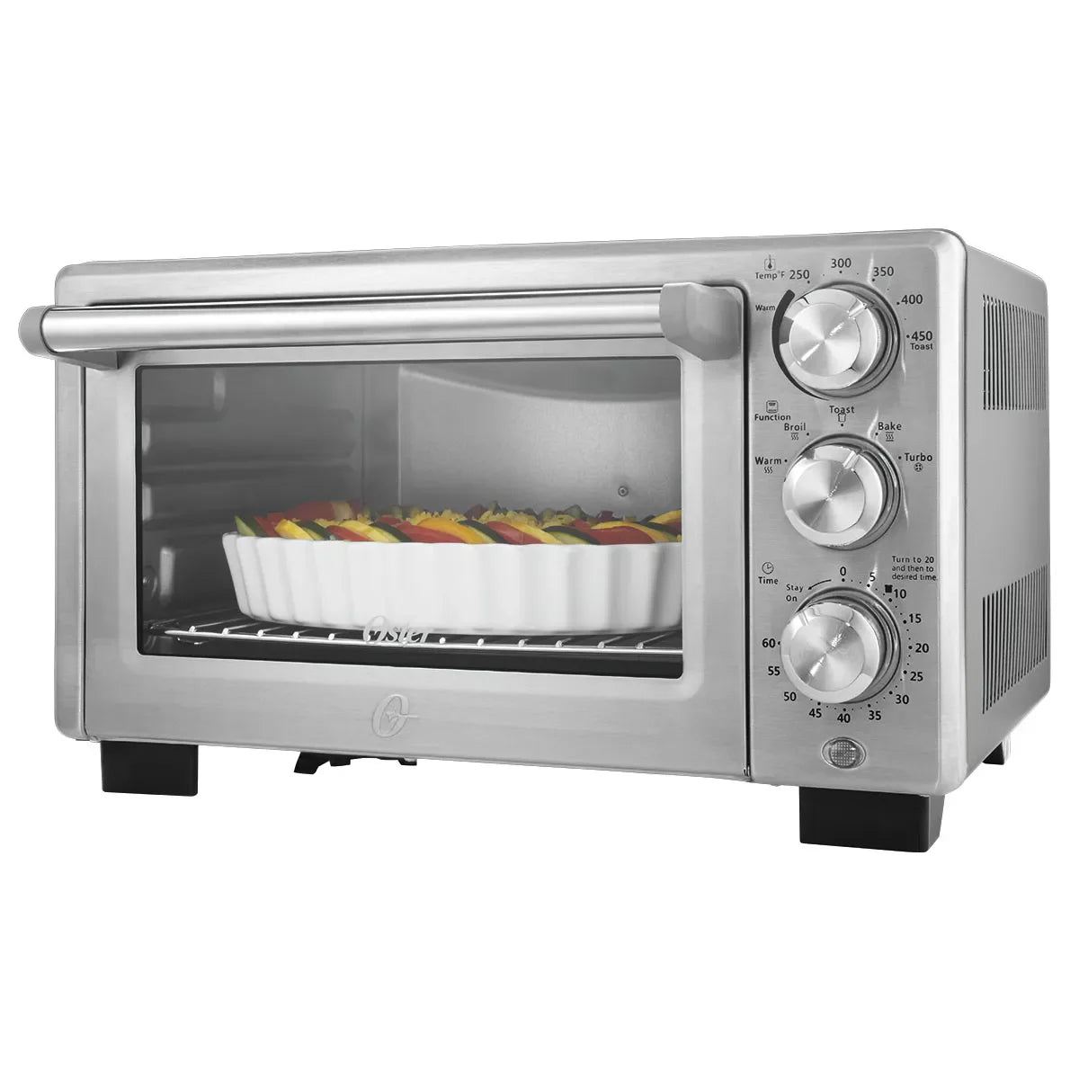 c0454bb1e13ab55741c1d008856cbe41002afc07c0b7dd738fd1661ba7b94d49 Oster Countertop Convection Toaster Oven, Stainless Steel, Fast Cooking, Adjustable Racks, Family-Size Capacity