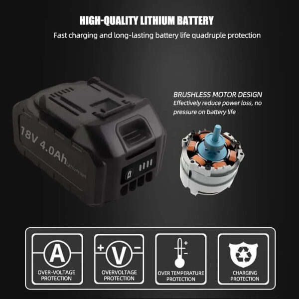 18V Cordless Car Polisher, 15mm Orbit 2000-4800 OPM Portable Buffer Polisher with 7 Variable Speed 2Pcs 4.0Ah Battery, 6 Sponge Pads,2 Wool Pad,...