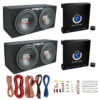 MTX TNE212D 12" Subwoofer (2 Pack) + Monoblock Amplifier (2 Pack) + Amp Wire Kit