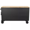 Heavy Duty 61 in. W x 23 in. D 15-Drawer Mobile Workbench with Solid Wood Top
