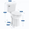 21Toilet, Elongated Toilets for Bathrooms, Two-Piece Toilet with Soft Close Seat, 1.28 Siphonic Flush Toilet with Universal Height ADA Cotton White