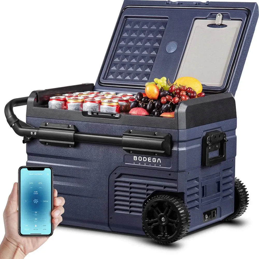 c45414153953aed736033ae49ff4d1ce2f49fe29d7f430e4e2edaf638a6a8fb1 12 Volt 37 Qt. Portable Car Refrigerator, Car Freezer for Outdoor, Camping, Travel, RV,APP Control