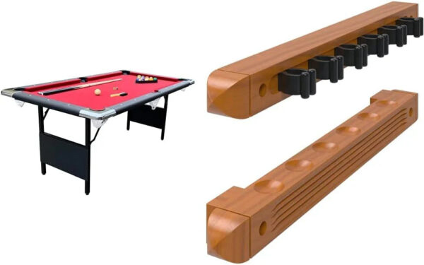 6 Ft Portable Pool Table, Adults Folding Billiards Tables for Game Room with Easy Foldable Storage, Includes Full Set of Billiard Balls, Cues,...