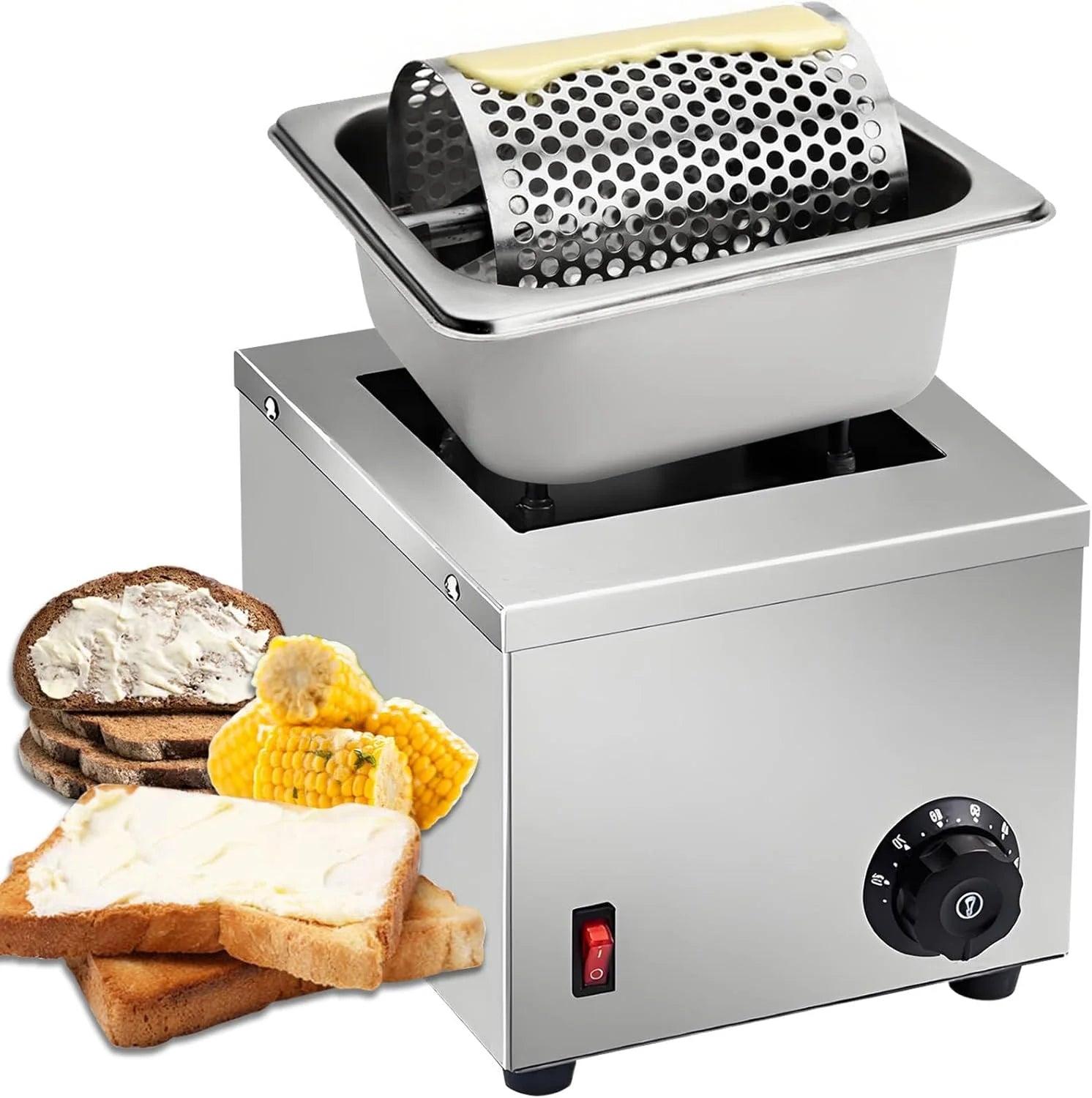 Electric Butter Wheel Warmers for Spreads Butter Evenly to Bread, Stainless Steel Butter Roller for Butter Sauces or Oil, for Indoor/Outdoor...