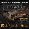 2000A Car Jump Starter with Air Compressor, 5W Solar Panel Portable Power Station, Tire Inflator 260PSI, Car Battery Charger with Inverter Dual...