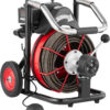 Drain Cleaner Machine 100FT x 1/2 Inch, Auto Feed Sewer Snake Auger on Wheels, 550W Portable Drain Cleaning Machine with 8 Cutters & Air-activated...