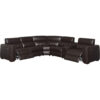4-SEAT POWER RECLINING LEATHER SECTIONAL SOFA WITH OUTLETS AND USB PORTS