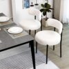 DYHOME White Dining Chairs Set of 4, Mid-Century Modern Dining Chairs, Kitchen Dining Room Chairs