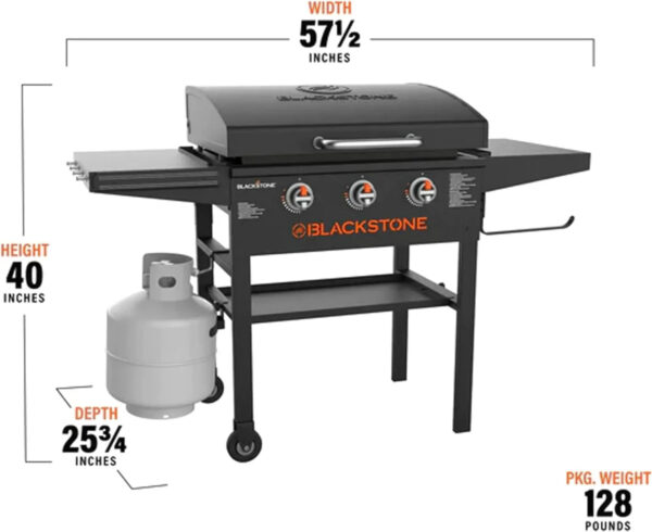28 Inch Blackstone Griddle 2080 with Hood XL Griddle Original 3-Burner Outdoor Flat Top Grill, with Blackstone Griddle Accessories, Seasoning, and...