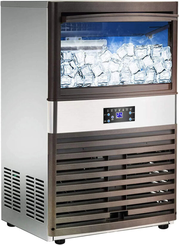 YUTGMasst Commercial Ice 110LBS/24H Stainless Steel Free-Standing Ice Machine Maker Air Cooling Ice