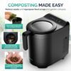 Electric Kitchen Composter 2.5L Odorless Countertop Bin with Clear-View Lid, Smart Food Waste Disposal