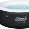 Coleman SaluSpa Miami AirJet 2 to 4 Person Round Inflatable Hot Tub Portable Outdoor Spa with 120 Soothing AirJets and Insulated Cover, Black