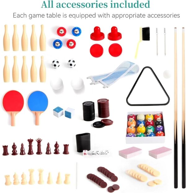 12-in-1 Game Table - 48" Combo Game Table, Ping Pong Table, Foosball Table, Air Hockey Table, Pool Table - Sports Arcade Games with Accessories -...
