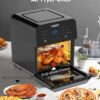 Nuwave Brio Air Fryer Oven, 15.5Qt X Large Family Size, SS Rotisserie Basket &Skewer Kit, Reversible Ultra Non Stick Grill/Griddle Plate, Powerful...