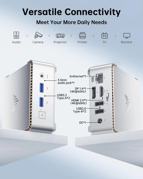 KAMRUI GK3Plus Mini PC, 16GB RAM 512GB M.2 SSD Mini Computers