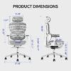 Ergo3D Ergonomic Office Chair High Back Mesh Desk Chair with 3D Adjustable Armrests, Wheels, for Home and Office (Black)