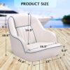 Pontoon Boat Seat, Captains Bucket Boat Seat, Back Folding Boat, Boat Cabin Seating White & Blue
