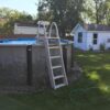 Confer Plastics 7200 Roll Guard 48" to 56" Adjustable A Frame Safety Ladder for Above Ground Outdoor Patio Swimming Pool Platform Ladder with Step...