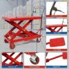 500LBS Hydraulic Lift Table Cart, 30" Lifting Height., Double Scissor Lift Table with 4 Wheels and Non-Slip Pad, Hydraulic Scissor Lift Table for...