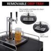Beer Kegerator, Dual Tap Draft Beer Dispenser, Full Size Stainless Steel Keg Refrigerator With Drip Tray, CO2 Cylinder, 32 F- 50 F Temperature...