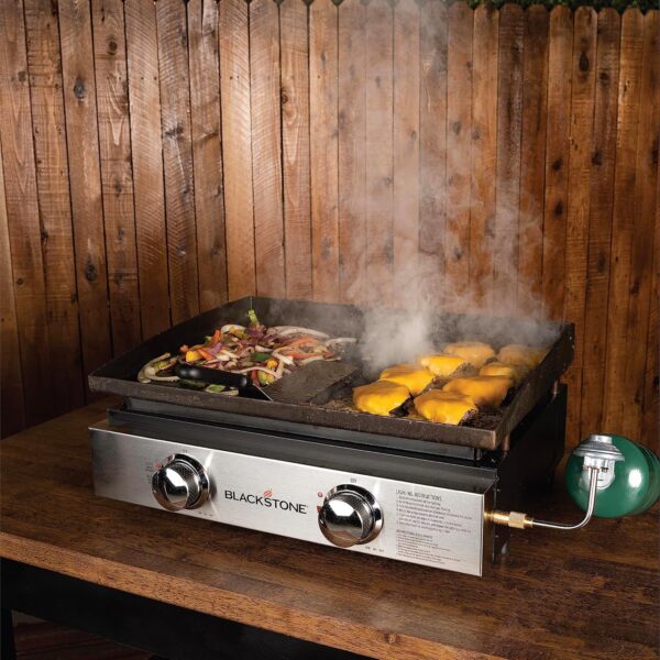 Blackstone 1666 22 Tabletop Griddle with Stainless Steel Faceplate, Powder Coated Steel, Black