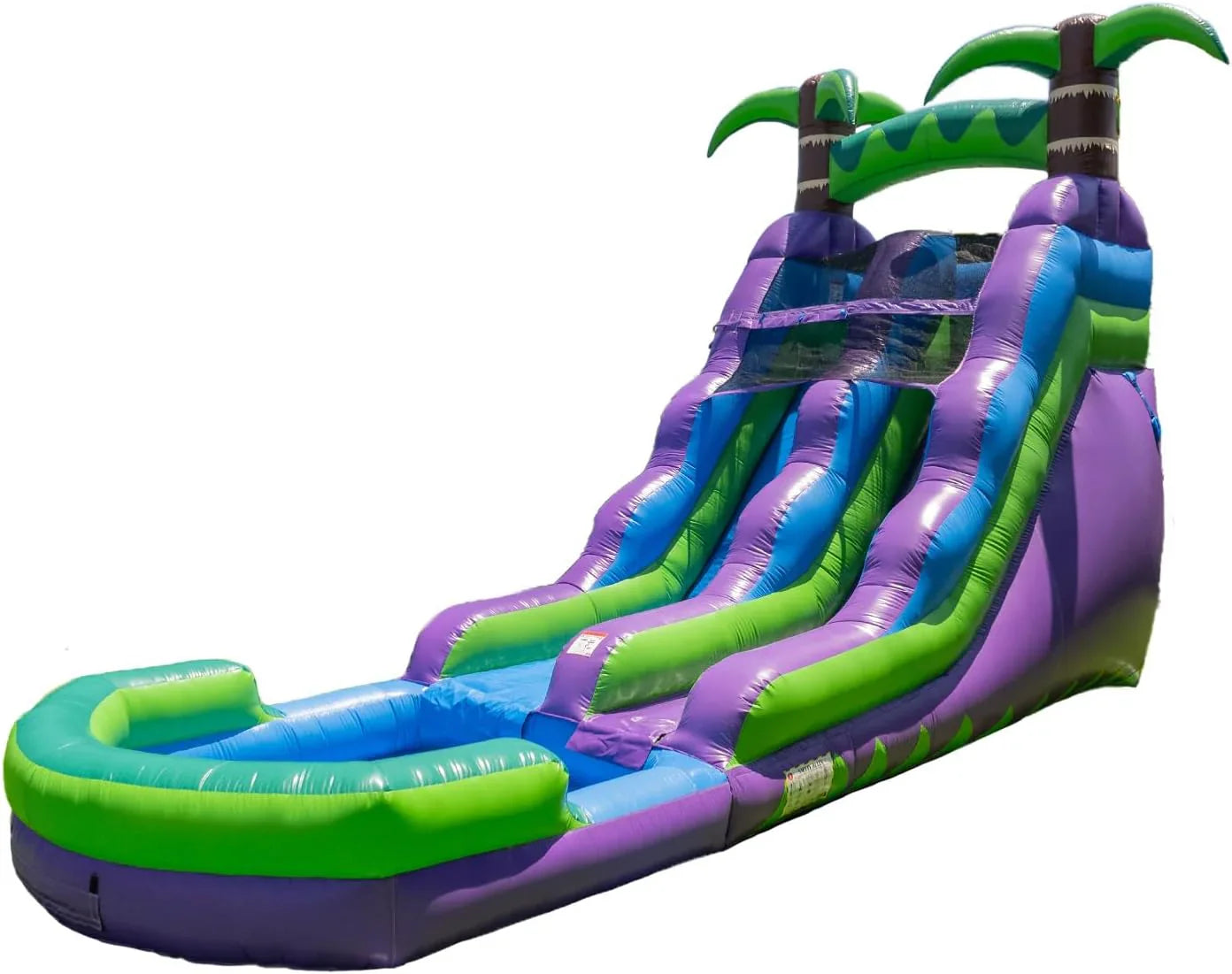 de107155b1a8efd477a5548056b0e895735d107daa0b93d4e140ecdb8a47480e 16 Purple Tropical Lightweight Premium Commercial Grade Water Slide Inflatable with Attached Pool for Kids and Adults (with Blower), Wet Dry Use,...