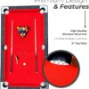 6 Ft Portable Pool Table, Adults Folding Billiards Tables for Game Room with Easy Foldable Storage, Includes Full Set of Billiard Balls, Cues,...