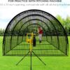 Baseball Batting Cage Net Batting Cages for Backyard Portable Baseball and Softball Batting Cages with Pitching Machine Hole and Detachable Door...