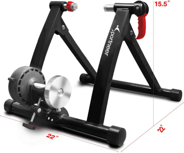 Bike Trainer Stand Indoor Riding - Sportneer Magnetic Stationary Bicycle Exercise Stand with Noise Reduction Wheel, 6 Resistance Adjustable