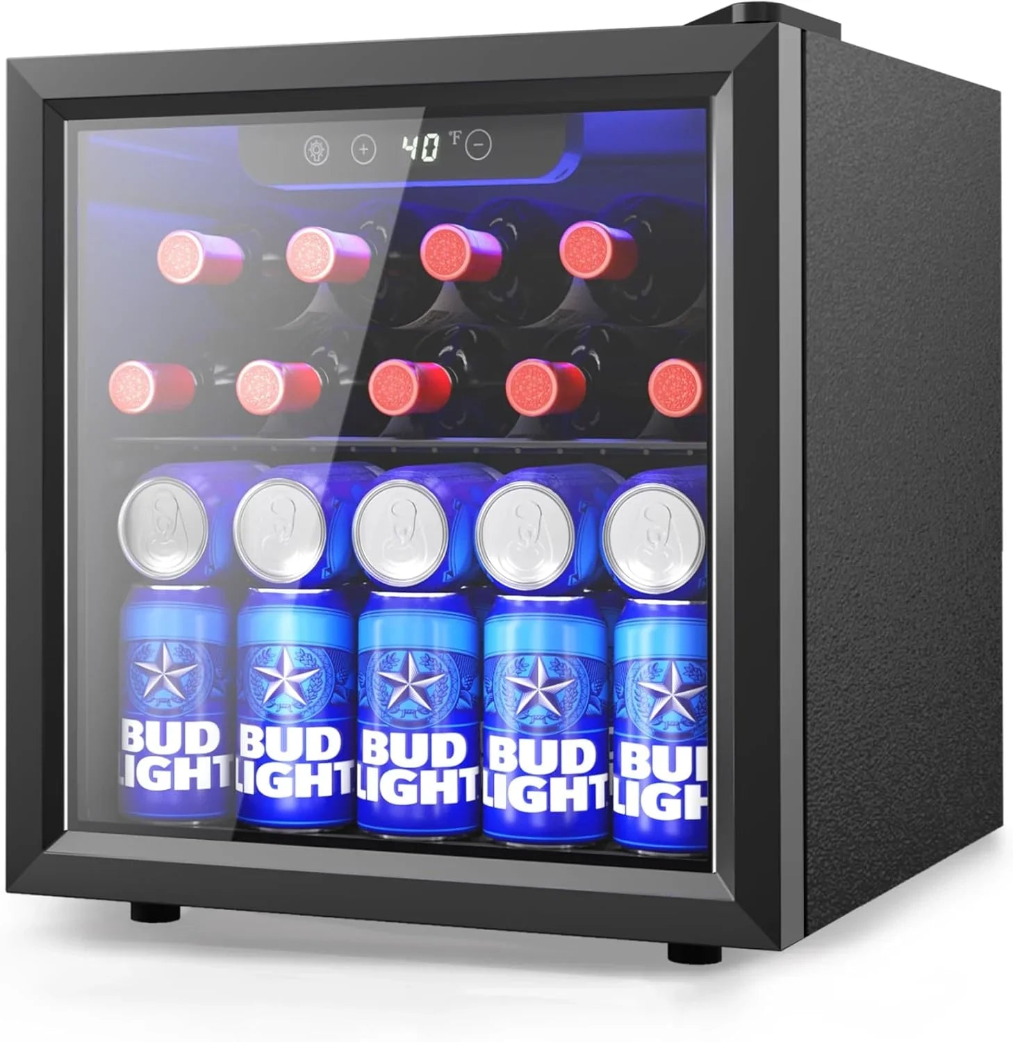 e358d65dcfd02ec3198c5715ab9df0fde5b5b5051135a2cd86749f00ed6a4ad6 Beverage Refrigerator Cooler - 126 Can Mini Fridge with Glass Door for Soda Beer or Wine, Beverage Cooler for Home, Office, Bar with Adjustable...