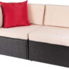 Devoko 5 Pieces Patio Furniture Sets All Weather Outdoor Sectional Patio Sofa Manual Weaving Wicker Rattan Patio Seating Sofas with Cushion and...