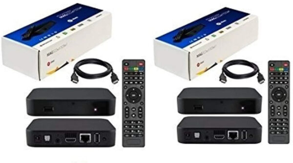 IPTV Box + in Built WiFi + HDMI Cable + Remote + Power Adapter