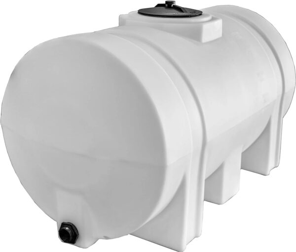 Horizontal Polyethylene Reservoir Water Tank with Legs, 550 Gallon, Made in the USA, Poly Tank for Water and Non-Flammable Liquids, Rust and...