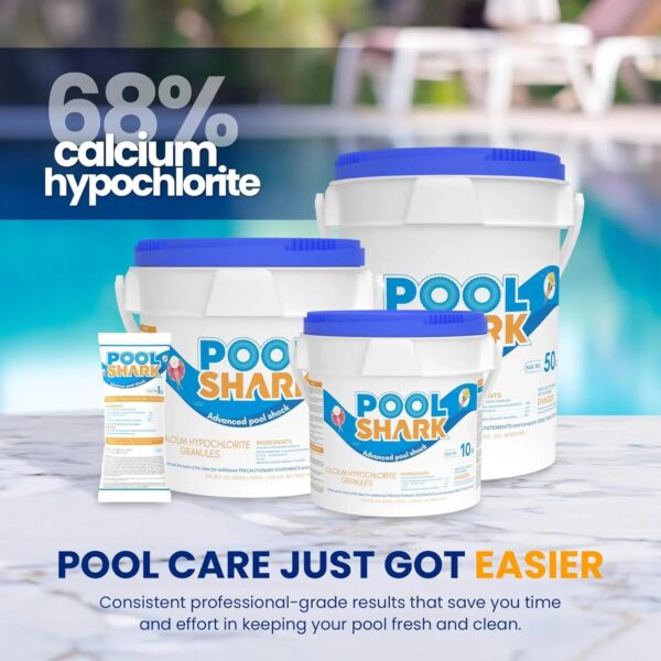 68% Calcium Hypochlorite Pool Shock for Swimming Pools - Chlorine Granules Swimming Pool Shock 50 lbs Bucket - Pool Chlorine for Inground and...