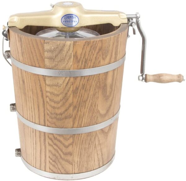 6 qt Ice Cream Maker Classic Wooden Tub Hand Crank