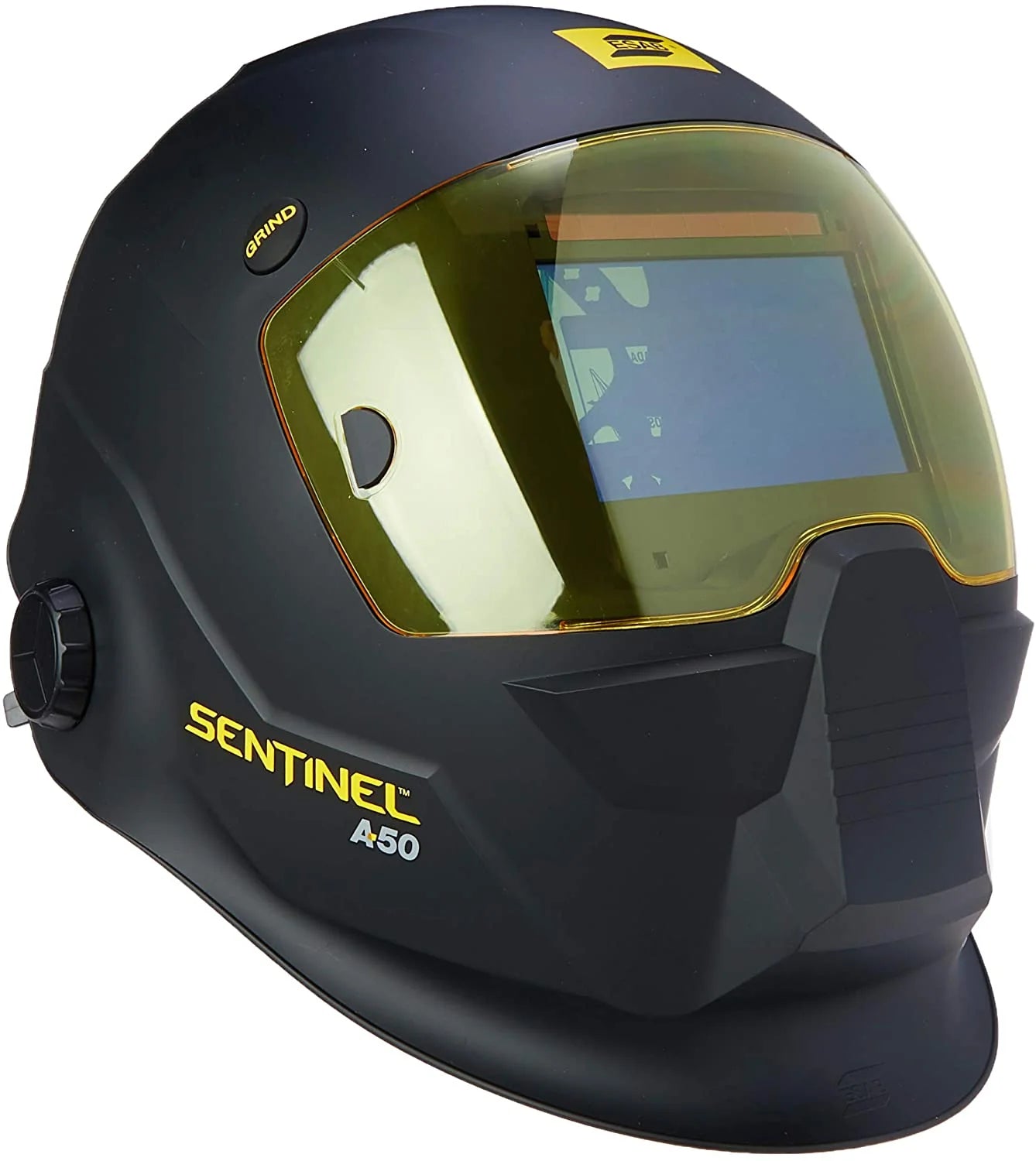 e82bd3fad16954537a81a81ea106ae5f89a6d6476e2659bcfec36b1752699718 0700000800 Sentinel A50 Welding Helmet, Black, 3.93 x 2.36 in. (100 x 60 mm) Viewing Area.